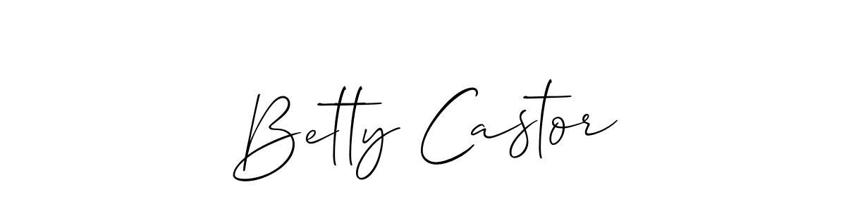 The best way (Allison_Script) to make a short signature is to pick only two or three words in your name. The name Betty Castor include a total of six letters. For converting this name. Betty Castor signature style 2 images and pictures png