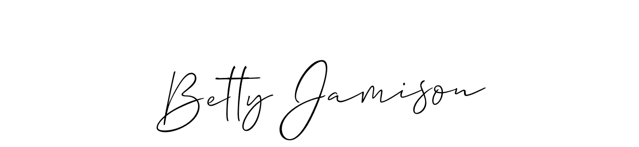 The best way (Allison_Script) to make a short signature is to pick only two or three words in your name. The name Betty Jamison include a total of six letters. For converting this name. Betty Jamison signature style 2 images and pictures png