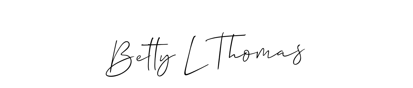 How to make Betty L Thomas signature? Allison_Script is a professional autograph style. Create handwritten signature for Betty L Thomas name. Betty L Thomas signature style 2 images and pictures png