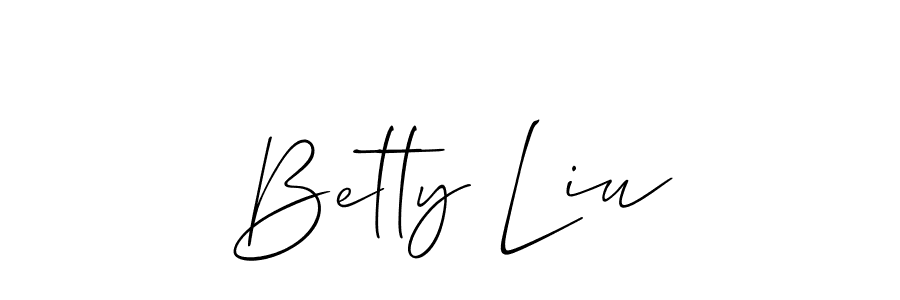 You should practise on your own different ways (Allison_Script) to write your name (Betty Liu) in signature. don't let someone else do it for you. Betty Liu signature style 2 images and pictures png