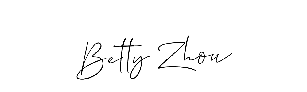 The best way (Allison_Script) to make a short signature is to pick only two or three words in your name. The name Betty Zhou include a total of six letters. For converting this name. Betty Zhou signature style 2 images and pictures png