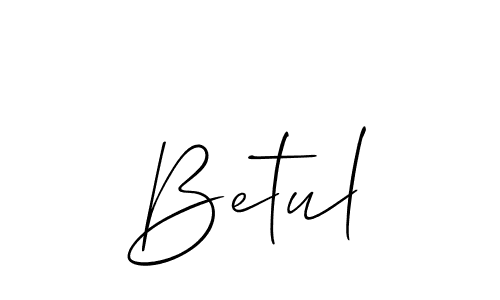 Design your own signature with our free online signature maker. With this signature software, you can create a handwritten (Allison_Script) signature for name Betul. Betul signature style 2 images and pictures png