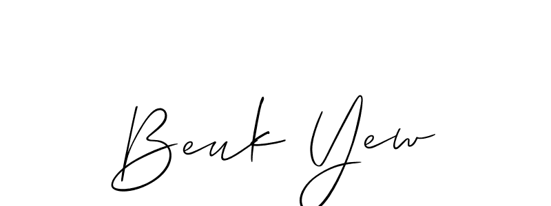 Beuk Yew stylish signature style. Best Handwritten Sign (Allison_Script) for my name. Handwritten Signature Collection Ideas for my name Beuk Yew. Beuk Yew signature style 2 images and pictures png