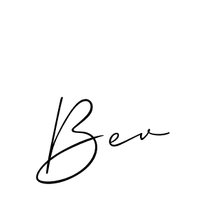 Design your own signature with our free online signature maker. With this signature software, you can create a handwritten (Allison_Script) signature for name Bev. Bev signature style 2 images and pictures png
