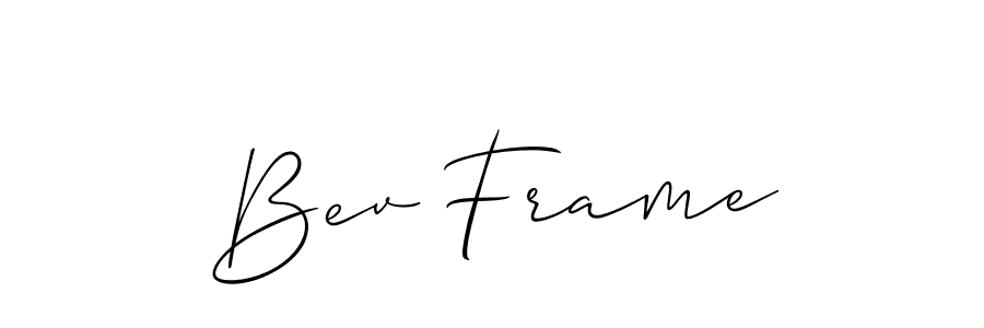 Create a beautiful signature design for name Bev Frame. With this signature (Allison_Script) fonts, you can make a handwritten signature for free. Bev Frame signature style 2 images and pictures png