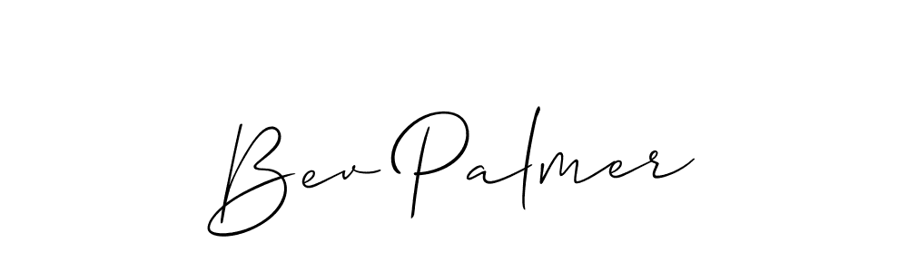 How to make Bev Palmer signature? Allison_Script is a professional autograph style. Create handwritten signature for Bev Palmer name. Bev Palmer signature style 2 images and pictures png