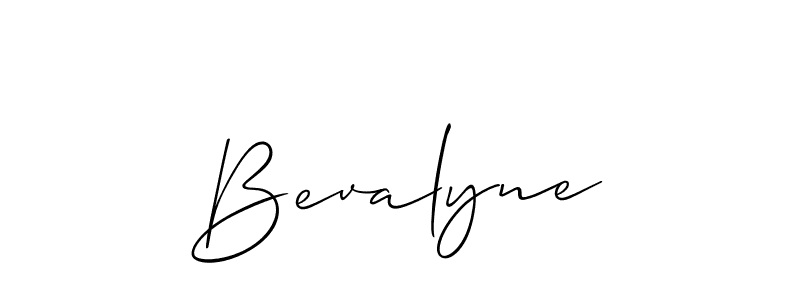 Design your own signature with our free online signature maker. With this signature software, you can create a handwritten (Allison_Script) signature for name Bevalyne. Bevalyne signature style 2 images and pictures png