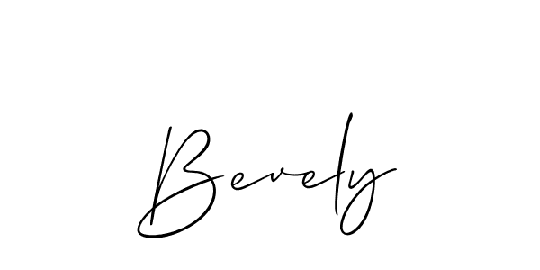 Create a beautiful signature design for name Bevely. With this signature (Allison_Script) fonts, you can make a handwritten signature for free. Bevely signature style 2 images and pictures png