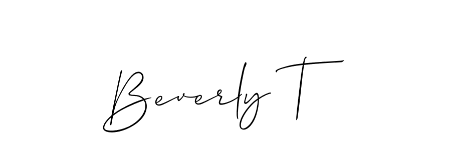 How to make Beverly T name signature. Use Allison_Script style for creating short signs online. This is the latest handwritten sign. Beverly T signature style 2 images and pictures png