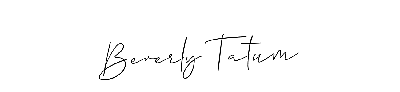 Use a signature maker to create a handwritten signature online. With this signature software, you can design (Allison_Script) your own signature for name Beverly Tatum. Beverly Tatum signature style 2 images and pictures png