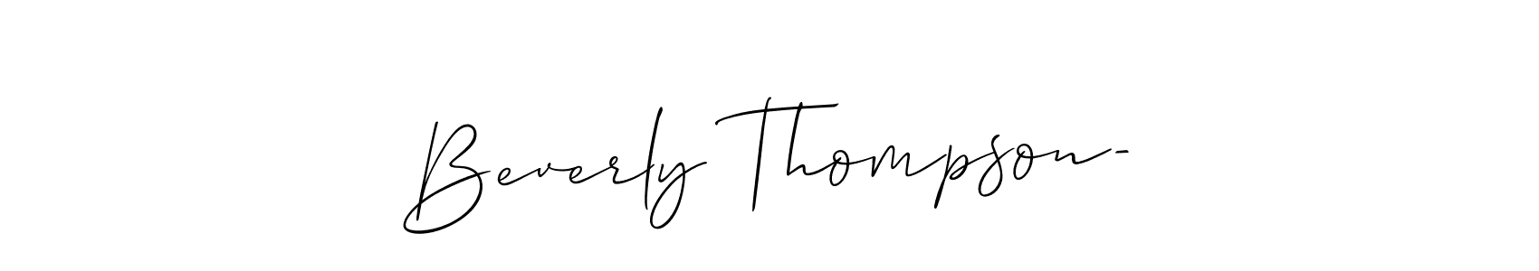 Similarly Allison_Script is the best handwritten signature design. Signature creator online .You can use it as an online autograph creator for name Beverly Thompson-. Beverly Thompson- signature style 2 images and pictures png