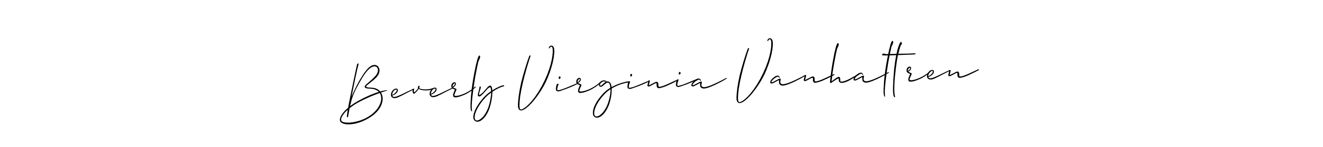 How to make Beverly Virginia Vanhaltren signature? Allison_Script is a professional autograph style. Create handwritten signature for Beverly Virginia Vanhaltren name. Beverly Virginia Vanhaltren signature style 2 images and pictures png