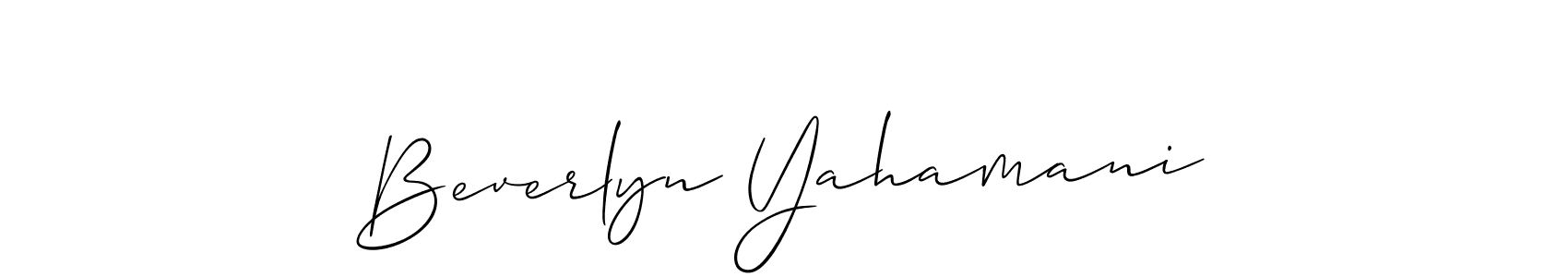 Use a signature maker to create a handwritten signature online. With this signature software, you can design (Allison_Script) your own signature for name Beverlyn Yahamani. Beverlyn Yahamani signature style 2 images and pictures png