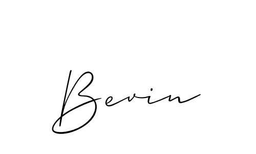 You should practise on your own different ways (Allison_Script) to write your name (Bevin) in signature. don't let someone else do it for you. Bevin signature style 2 images and pictures png