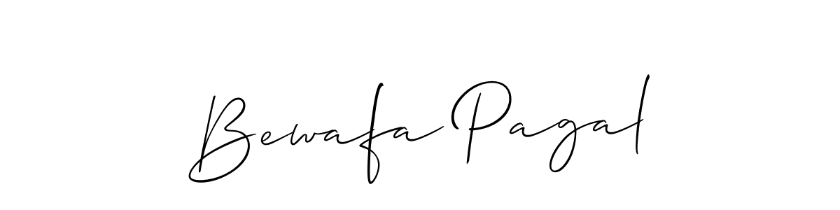 The best way (Allison_Script) to make a short signature is to pick only two or three words in your name. The name Bewafa Pagal include a total of six letters. For converting this name. Bewafa Pagal signature style 2 images and pictures png