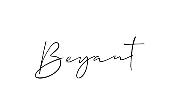 Use a signature maker to create a handwritten signature online. With this signature software, you can design (Allison_Script) your own signature for name Beyant. Beyant signature style 2 images and pictures png