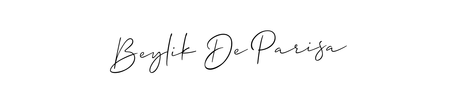 Beylik De Parisa stylish signature style. Best Handwritten Sign (Allison_Script) for my name. Handwritten Signature Collection Ideas for my name Beylik De Parisa. Beylik De Parisa signature style 2 images and pictures png