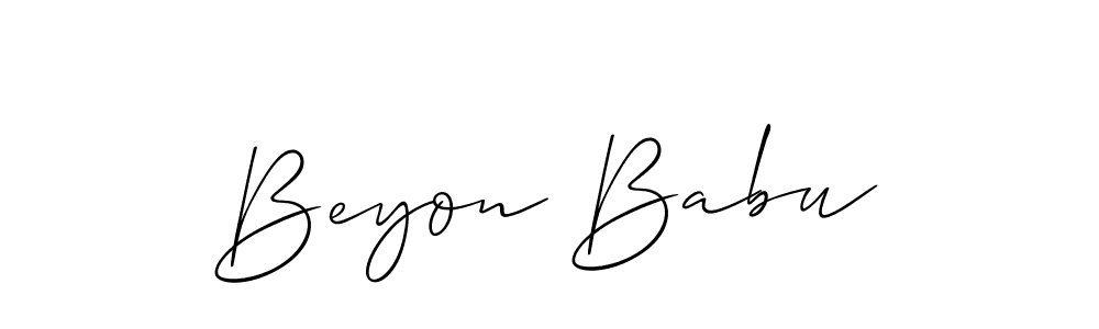 Make a beautiful signature design for name Beyon Babu. With this signature (Allison_Script) style, you can create a handwritten signature for free. Beyon Babu signature style 2 images and pictures png