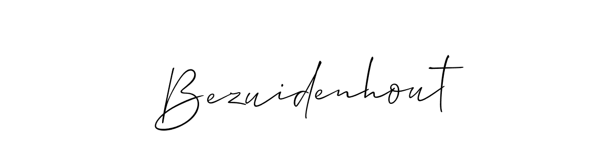 Use a signature maker to create a handwritten signature online. With this signature software, you can design (Allison_Script) your own signature for name Bezuidenhout. Bezuidenhout signature style 2 images and pictures png
