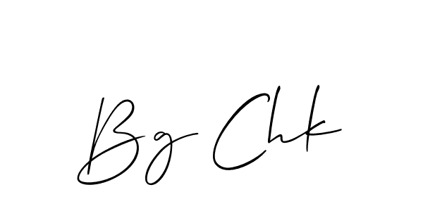 The best way (Allison_Script) to make a short signature is to pick only two or three words in your name. The name Bg Chk include a total of six letters. For converting this name. Bg Chk signature style 2 images and pictures png