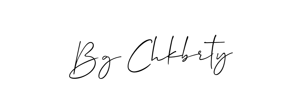 The best way (Allison_Script) to make a short signature is to pick only two or three words in your name. The name Bg Chkbrty include a total of six letters. For converting this name. Bg Chkbrty signature style 2 images and pictures png