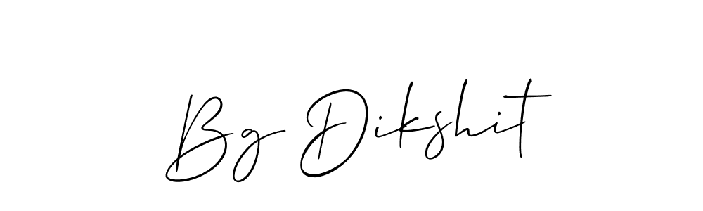 Also You can easily find your signature by using the search form. We will create Bg Dikshit name handwritten signature images for you free of cost using Allison_Script sign style. Bg Dikshit signature style 2 images and pictures png