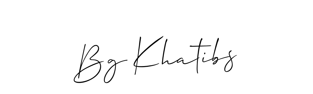 Also You can easily find your signature by using the search form. We will create Bg Khatibs name handwritten signature images for you free of cost using Allison_Script sign style. Bg Khatibs signature style 2 images and pictures png