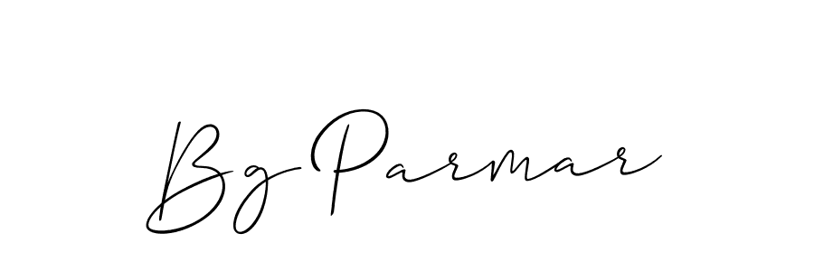 Use a signature maker to create a handwritten signature online. With this signature software, you can design (Allison_Script) your own signature for name Bg Parmar. Bg Parmar signature style 2 images and pictures png