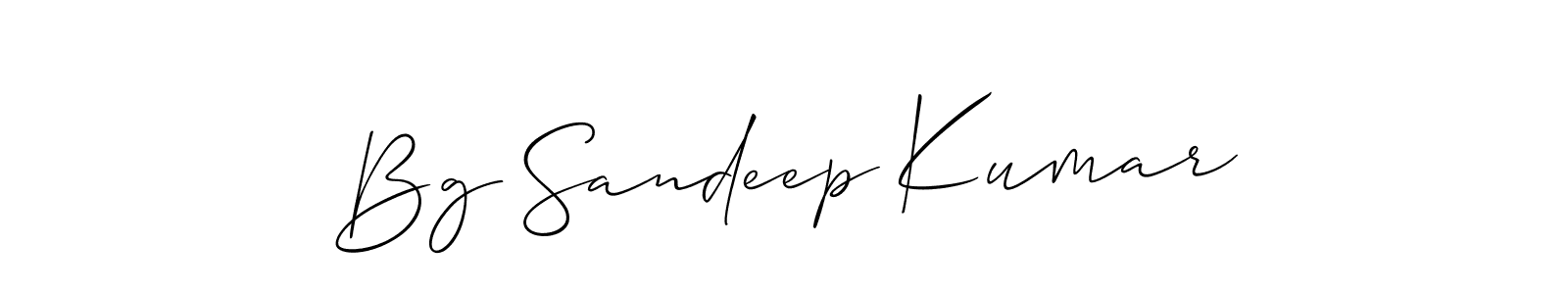 Design your own signature with our free online signature maker. With this signature software, you can create a handwritten (Allison_Script) signature for name Bg Sandeep Kumar. Bg Sandeep Kumar signature style 2 images and pictures png