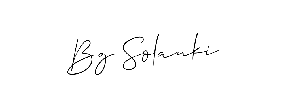 Also we have Bg Solanki name is the best signature style. Create professional handwritten signature collection using Allison_Script autograph style. Bg Solanki signature style 2 images and pictures png