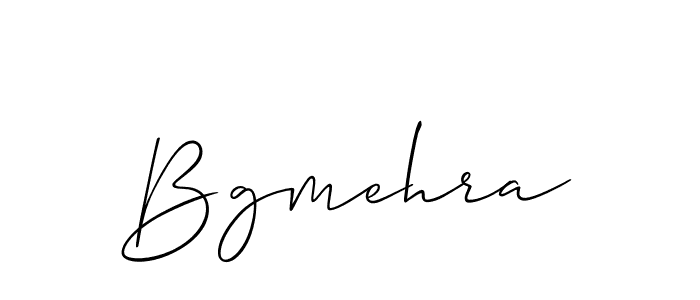 Make a beautiful signature design for name Bgmehra. With this signature (Allison_Script) style, you can create a handwritten signature for free. Bgmehra signature style 2 images and pictures png