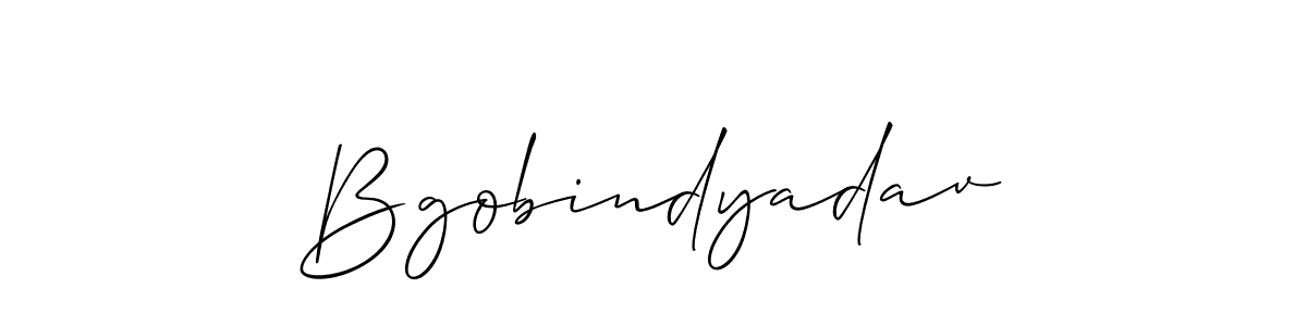 if you are searching for the best signature style for your name Bgobindyadav. so please give up your signature search. here we have designed multiple signature styles  using Allison_Script. Bgobindyadav signature style 2 images and pictures png