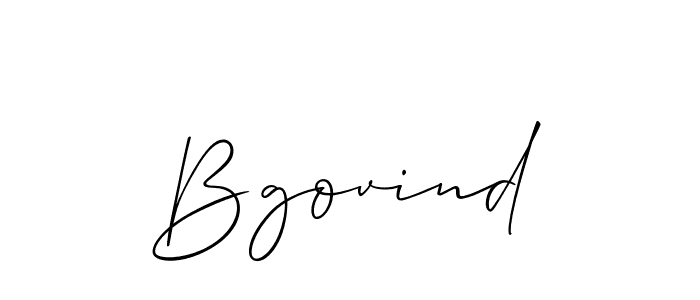 Make a beautiful signature design for name Bgovind. With this signature (Allison_Script) style, you can create a handwritten signature for free. Bgovind signature style 2 images and pictures png
