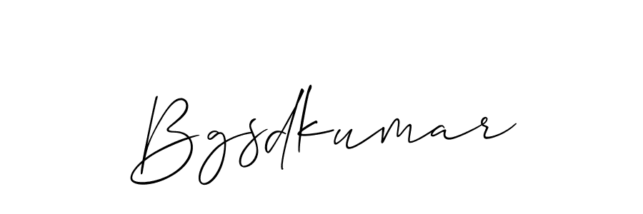 Create a beautiful signature design for name Bgsdkumar. With this signature (Allison_Script) fonts, you can make a handwritten signature for free. Bgsdkumar signature style 2 images and pictures png