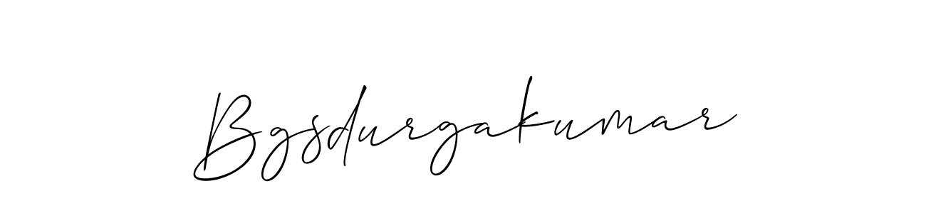 Create a beautiful signature design for name Bgsdurgakumar. With this signature (Allison_Script) fonts, you can make a handwritten signature for free. Bgsdurgakumar signature style 2 images and pictures png