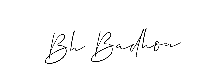 Similarly Allison_Script is the best handwritten signature design. Signature creator online .You can use it as an online autograph creator for name Bh Badhon. Bh Badhon signature style 2 images and pictures png