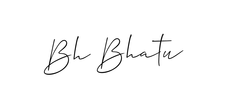 Allison_Script is a professional signature style that is perfect for those who want to add a touch of class to their signature. It is also a great choice for those who want to make their signature more unique. Get Bh Bhatu name to fancy signature for free. Bh Bhatu signature style 2 images and pictures png