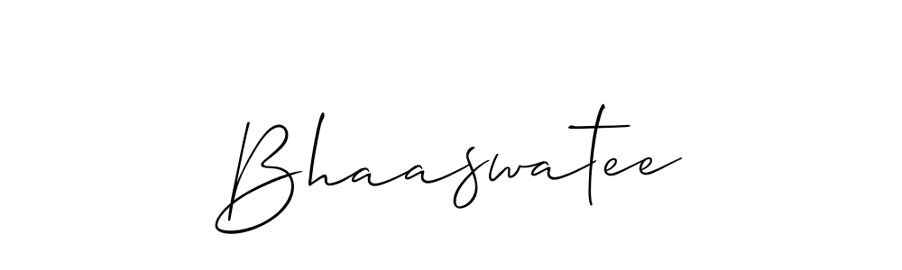 Use a signature maker to create a handwritten signature online. With this signature software, you can design (Allison_Script) your own signature for name Bhaaswatee. Bhaaswatee signature style 2 images and pictures png