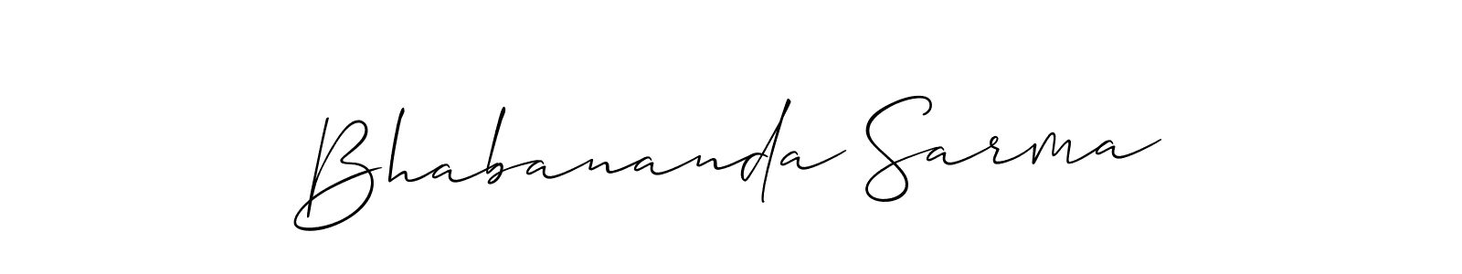 if you are searching for the best signature style for your name Bhabananda Sarma. so please give up your signature search. here we have designed multiple signature styles  using Allison_Script. Bhabananda Sarma signature style 2 images and pictures png