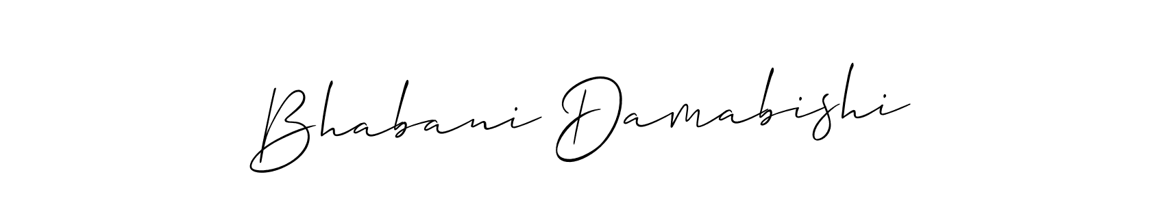 Create a beautiful signature design for name Bhabani Damabishi. With this signature (Allison_Script) fonts, you can make a handwritten signature for free. Bhabani Damabishi signature style 2 images and pictures png