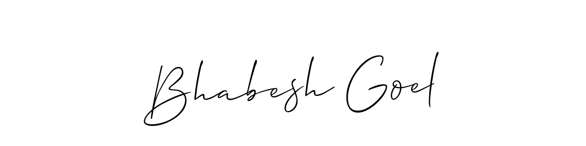 Design your own signature with our free online signature maker. With this signature software, you can create a handwritten (Allison_Script) signature for name Bhabesh Goel. Bhabesh Goel signature style 2 images and pictures png