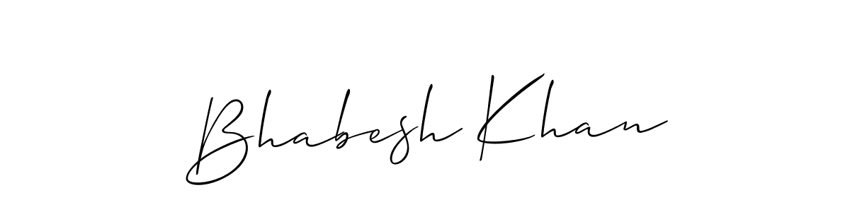 The best way (Allison_Script) to make a short signature is to pick only two or three words in your name. The name Bhabesh Khan include a total of six letters. For converting this name. Bhabesh Khan signature style 2 images and pictures png