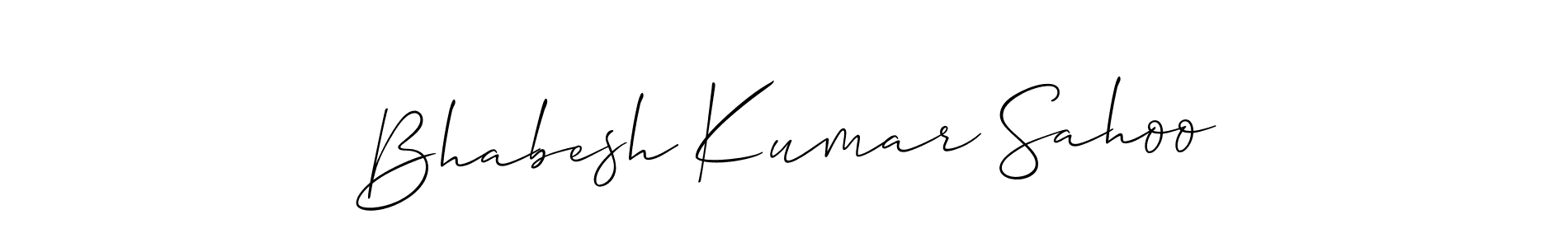 if you are searching for the best signature style for your name Bhabesh Kumar Sahoo. so please give up your signature search. here we have designed multiple signature styles  using Allison_Script. Bhabesh Kumar Sahoo signature style 2 images and pictures png