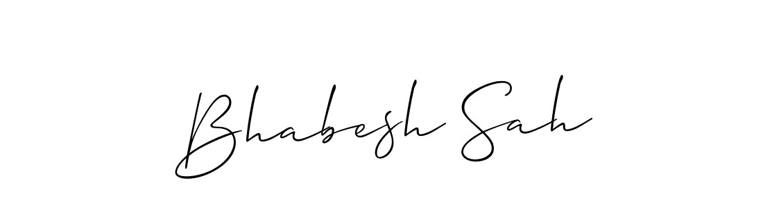 Design your own signature with our free online signature maker. With this signature software, you can create a handwritten (Allison_Script) signature for name Bhabesh Sah. Bhabesh Sah signature style 2 images and pictures png