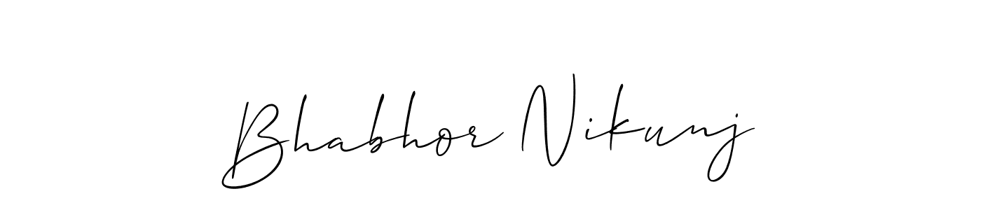 Make a short Bhabhor Nikunj signature style. Manage your documents anywhere anytime using Allison_Script. Create and add eSignatures, submit forms, share and send files easily. Bhabhor Nikunj signature style 2 images and pictures png