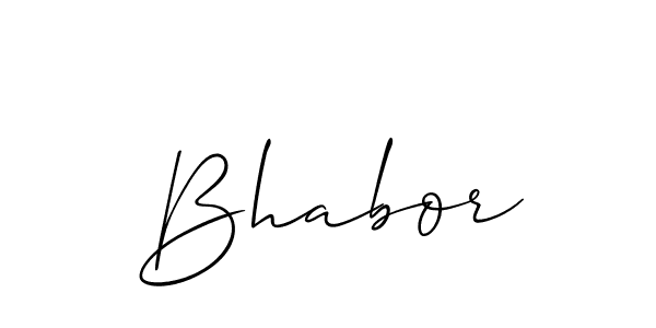 Use a signature maker to create a handwritten signature online. With this signature software, you can design (Allison_Script) your own signature for name Bhabor. Bhabor signature style 2 images and pictures png