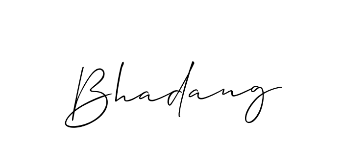 How to make Bhadang signature? Allison_Script is a professional autograph style. Create handwritten signature for Bhadang name. Bhadang signature style 2 images and pictures png