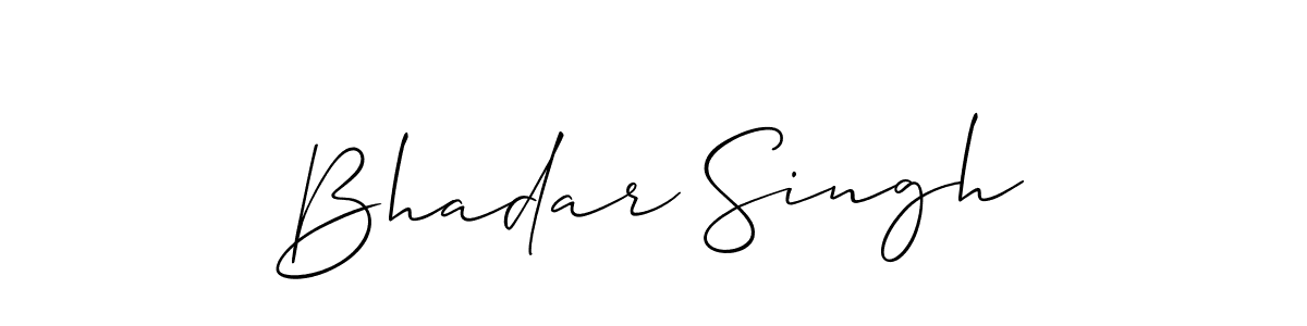 How to make Bhadar Singh signature? Allison_Script is a professional autograph style. Create handwritten signature for Bhadar Singh name. Bhadar Singh signature style 2 images and pictures png