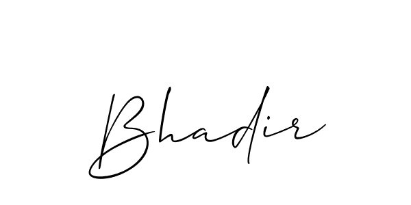 How to make Bhadir name signature. Use Allison_Script style for creating short signs online. This is the latest handwritten sign. Bhadir signature style 2 images and pictures png