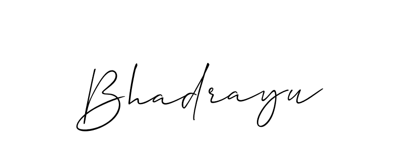 Make a beautiful signature design for name Bhadrayu. With this signature (Allison_Script) style, you can create a handwritten signature for free. Bhadrayu signature style 2 images and pictures png